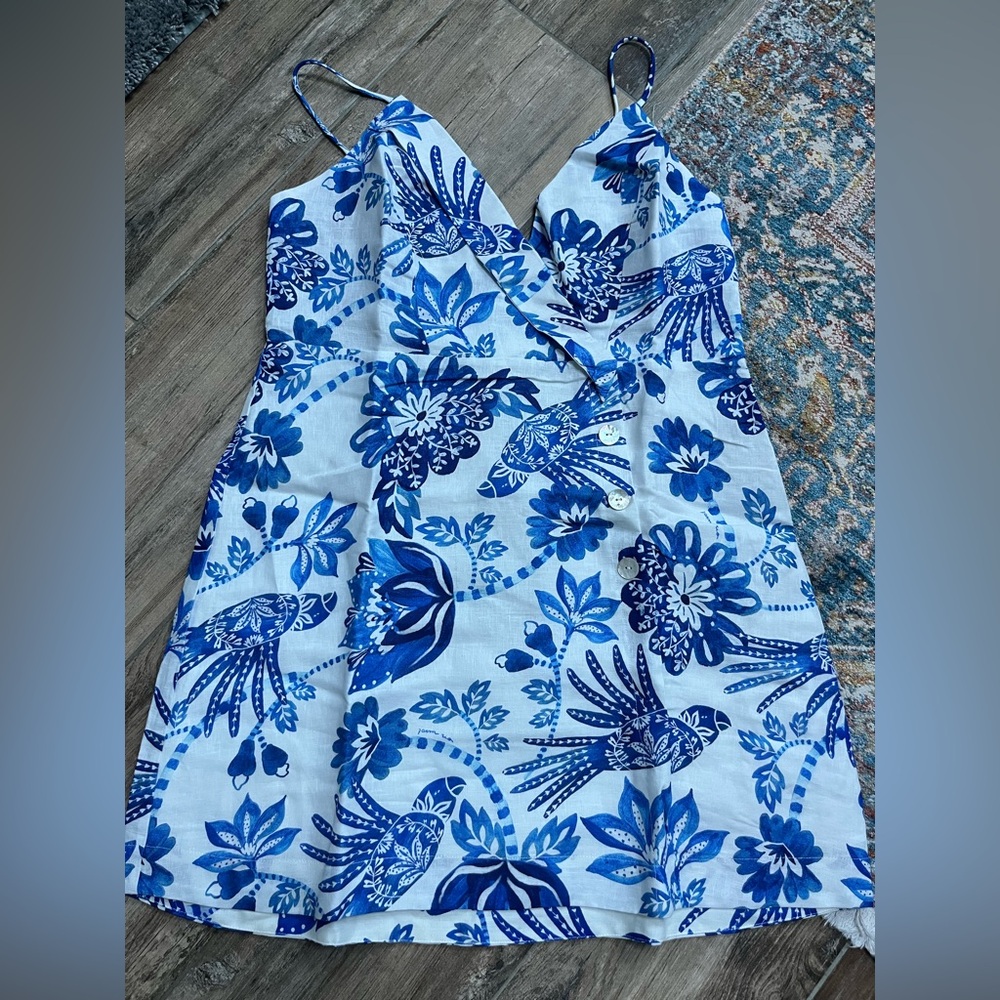 Off-White Floral Birds Euroflax™ Mini Dress